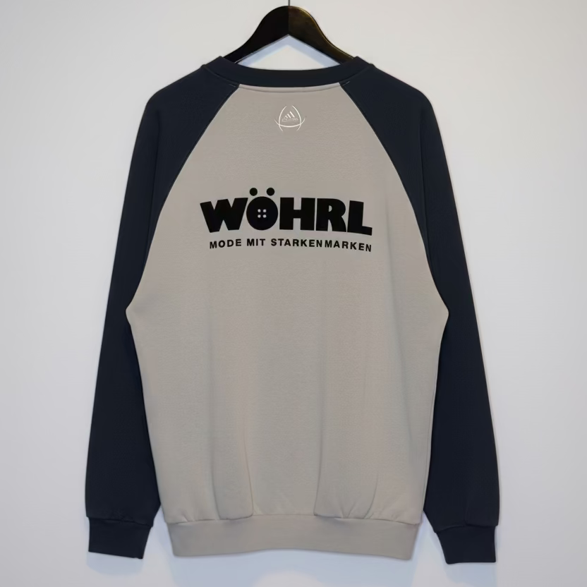 adidas Team Sweatshirt WÖHRL Crewneck Grey Blue Embroidered Sportswear