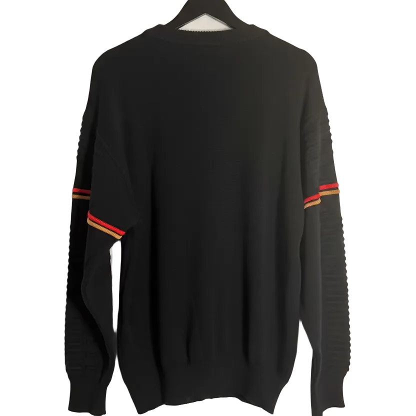 Carlo Colucci Vintage Strickpullover Schwarz/Weiß