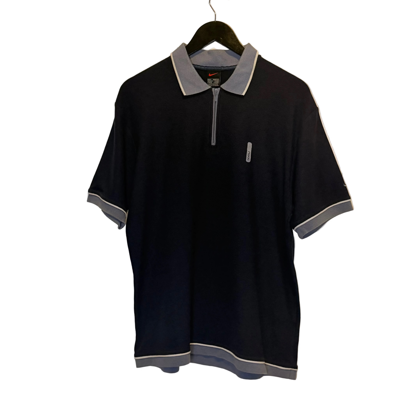 Vintage Nike Polo Shirt – Navy/Grau – Half Zip – Y2K / 2000er
