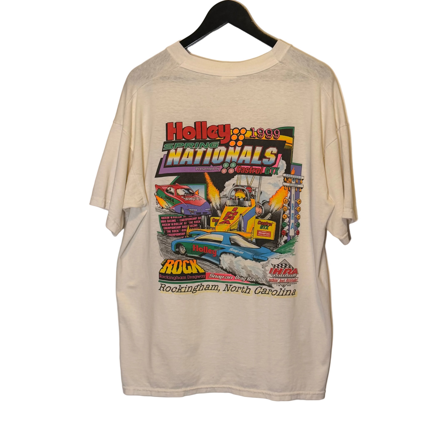 Vintage NHRA Drag Racing T-Shirt – Holley Spring Nationals 1999 – Rockingham – Double-Sided Print