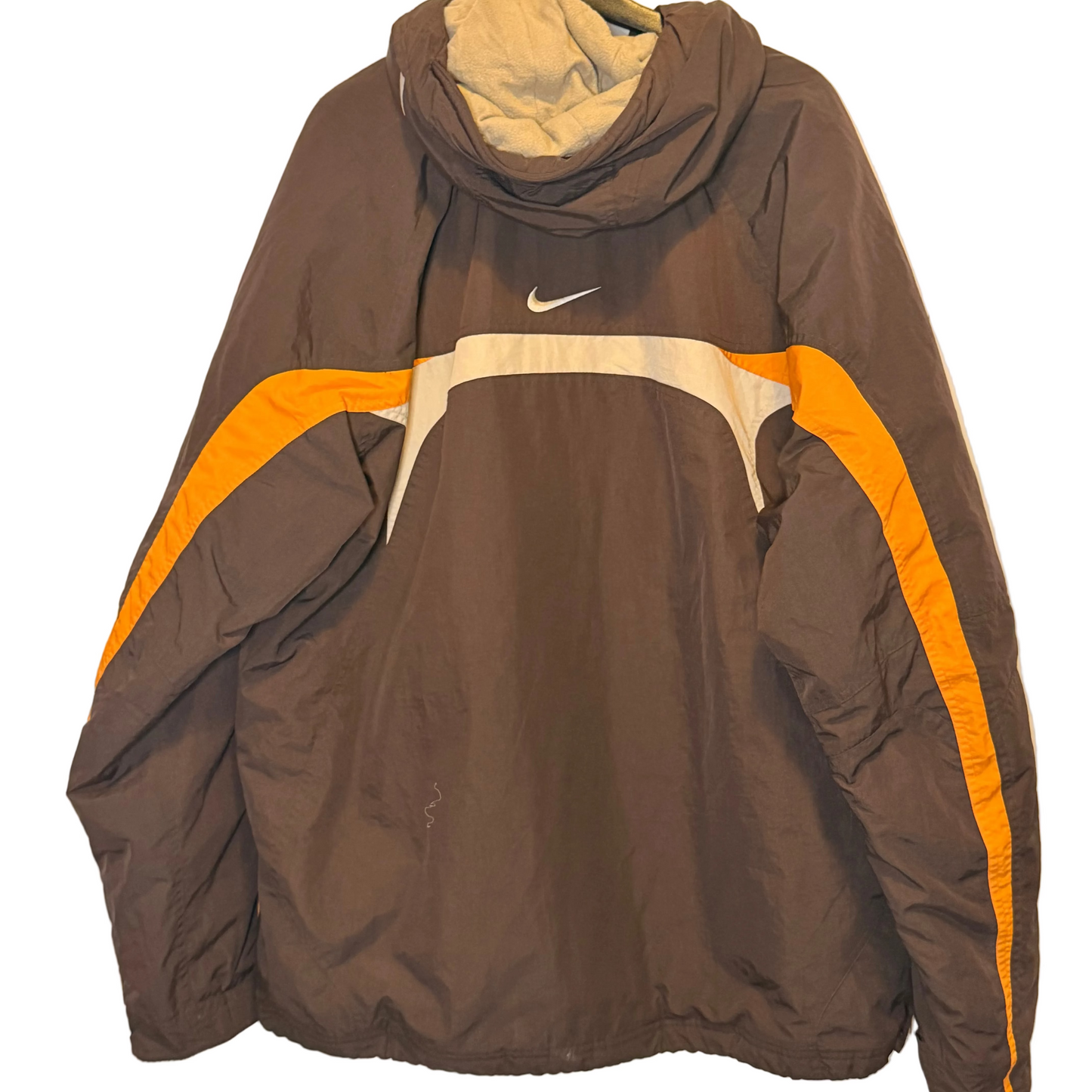 Nike Vintage Winterjacke – Braun/Orange | Y2K Hooded Jacket