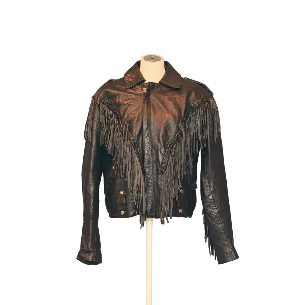 Vintage Lederjacke mit Fransen - Western Style