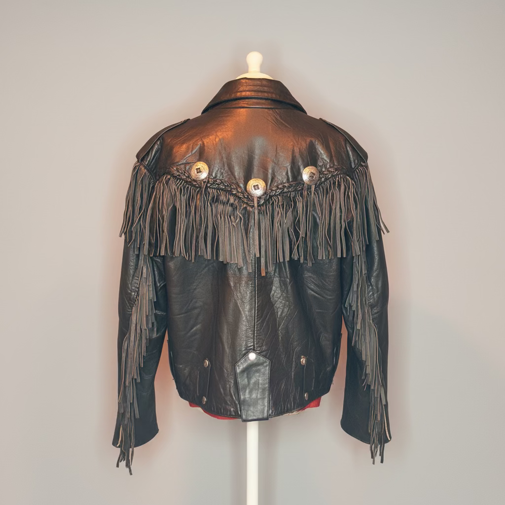 Vintage Lederjacke mit Fransen - Western Style