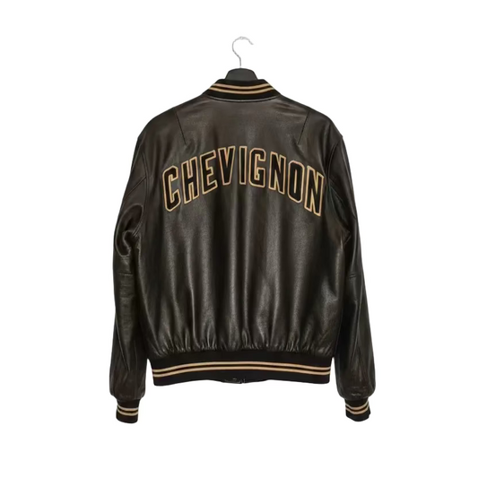 Chevignon Leder Collegejacke – Vintage Bomber aus Echtleder