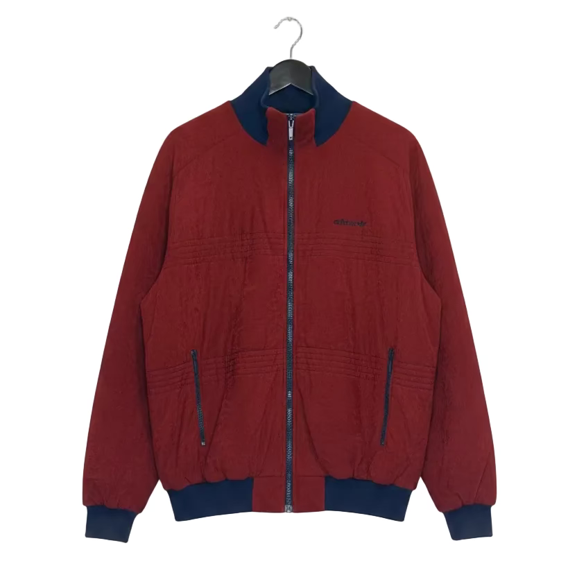 Vintage adidas Originals Velour Track Jacket Burgundy 90s Rare