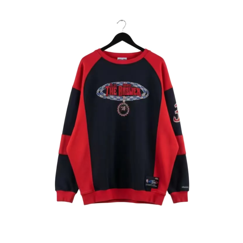 Vintage Allen Iverson “The Answer” Philadelphia 76ers Sweatshirt Embroidered Y2K NBA Rare