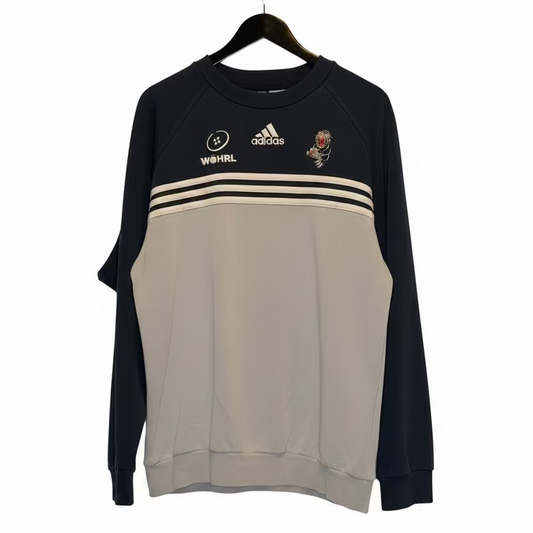 adidas Team Sweatshirt WÖHRL Crewneck Grey Blue Embroidered Sportswear
