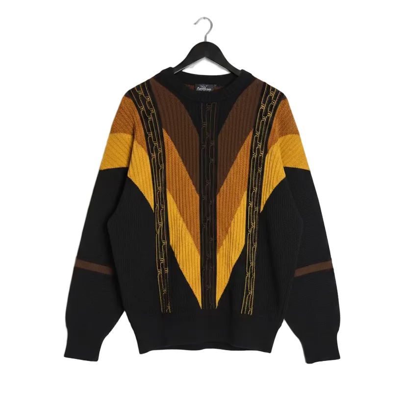 Vintage Carlo Colucci 3D Knit Sweater 90s Strickpullover Struktur Knit Made in Italy