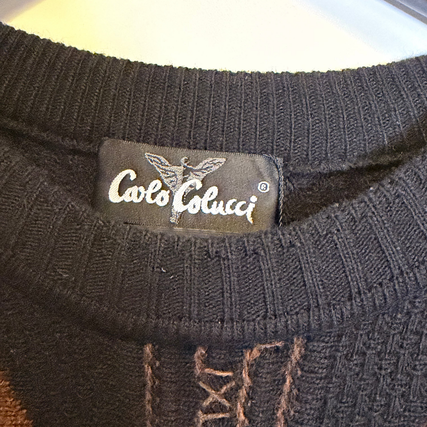 Vintage Carlo Colucci 3D Knit Sweater 90s Strickpullover Struktur Knit Made in Italy