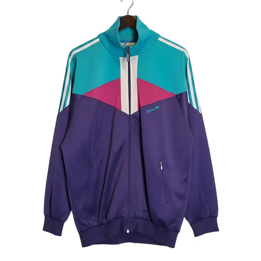 Vintage Adidas Originals Track Jacket 90s Trefoil Colorblock Türkis Lila Pink Trainingsjacke Retro