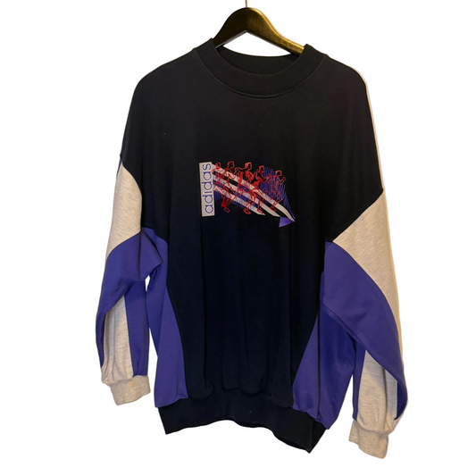 Vintage Adidas Sweatshirt – 90er Sport Sweater – Colorblock